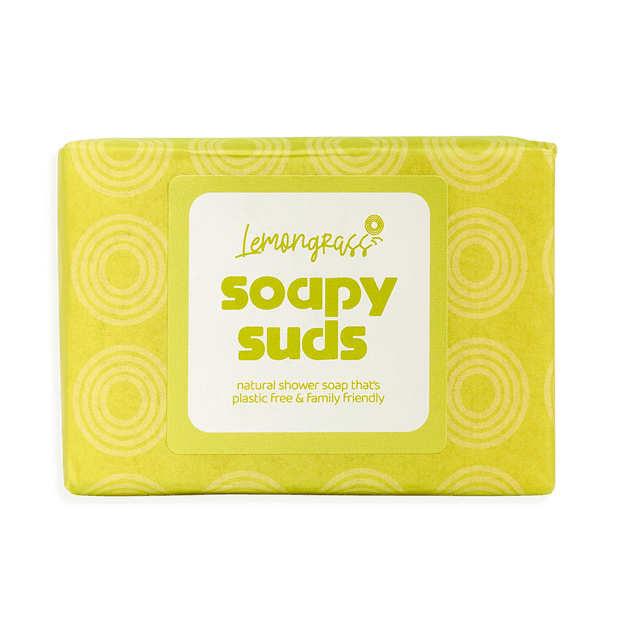 Lemongrass Soapy Suds - natural shower soap that plastic free and family friendly